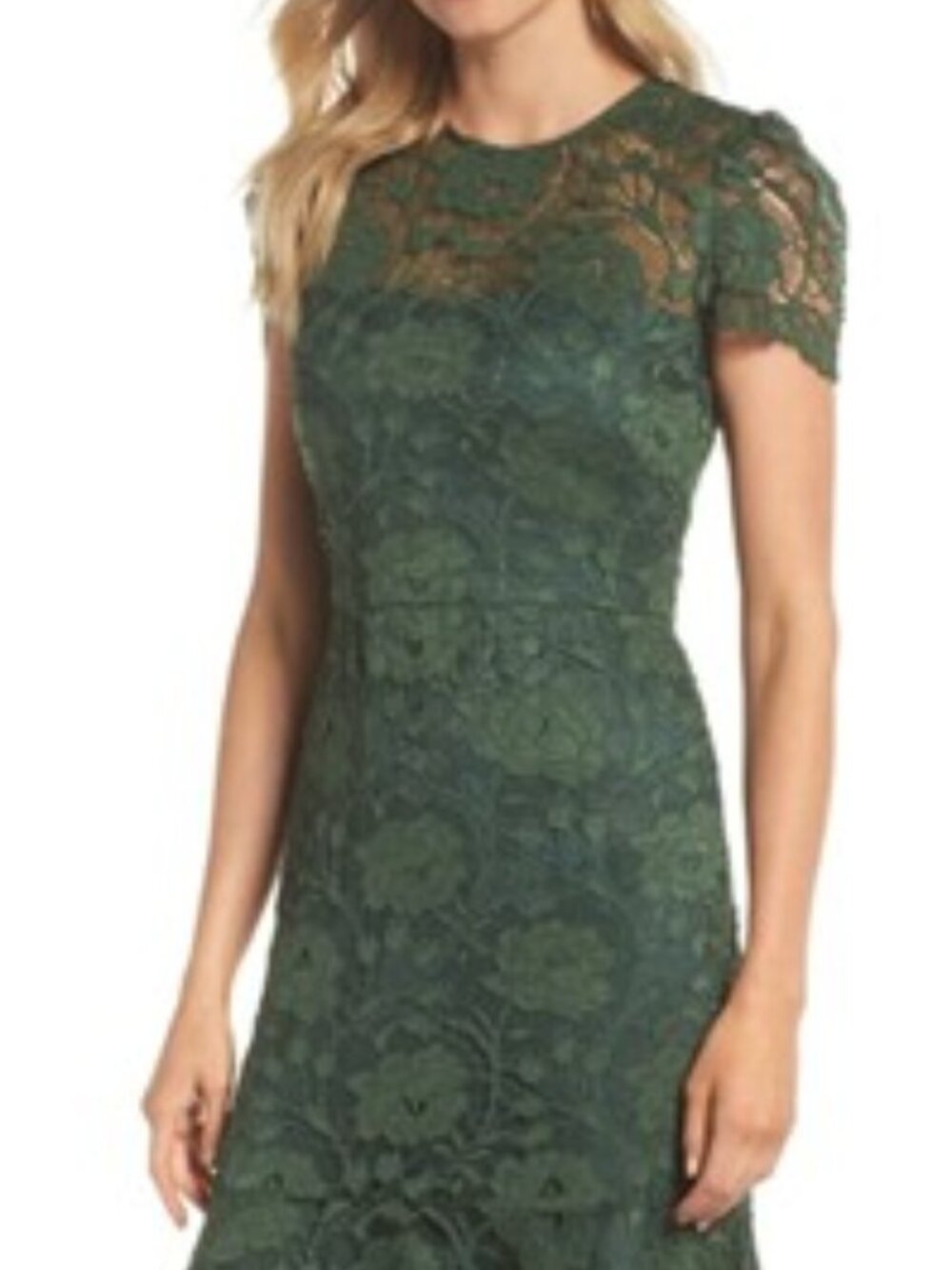 Gal Meets Glam Collection Forest Green Lace Dress Size 20 (18W)